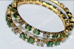 Royal Green Stone Bangels Pair