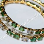 Royal Green Stone Bangels Pair