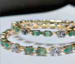 Royal Green Stone Bangels Pair - Image 2